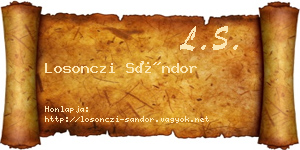 Losonczi Sándor névjegykártya